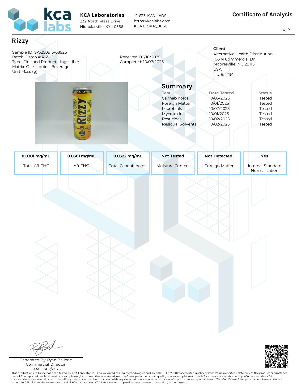 Té de limonada con THC RIZZY
